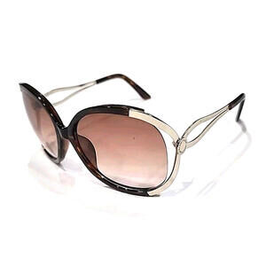 Kenneth Cole Reaction Tortoise Gold Metal Brown Oversized Butterfly Sunglasses
